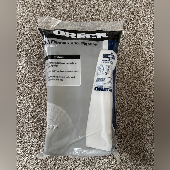 Oreck Other - Oreck Brand Odor Eliminating Upright Vacuum Bags 8 Pack CCPK80H Type CC SEALED